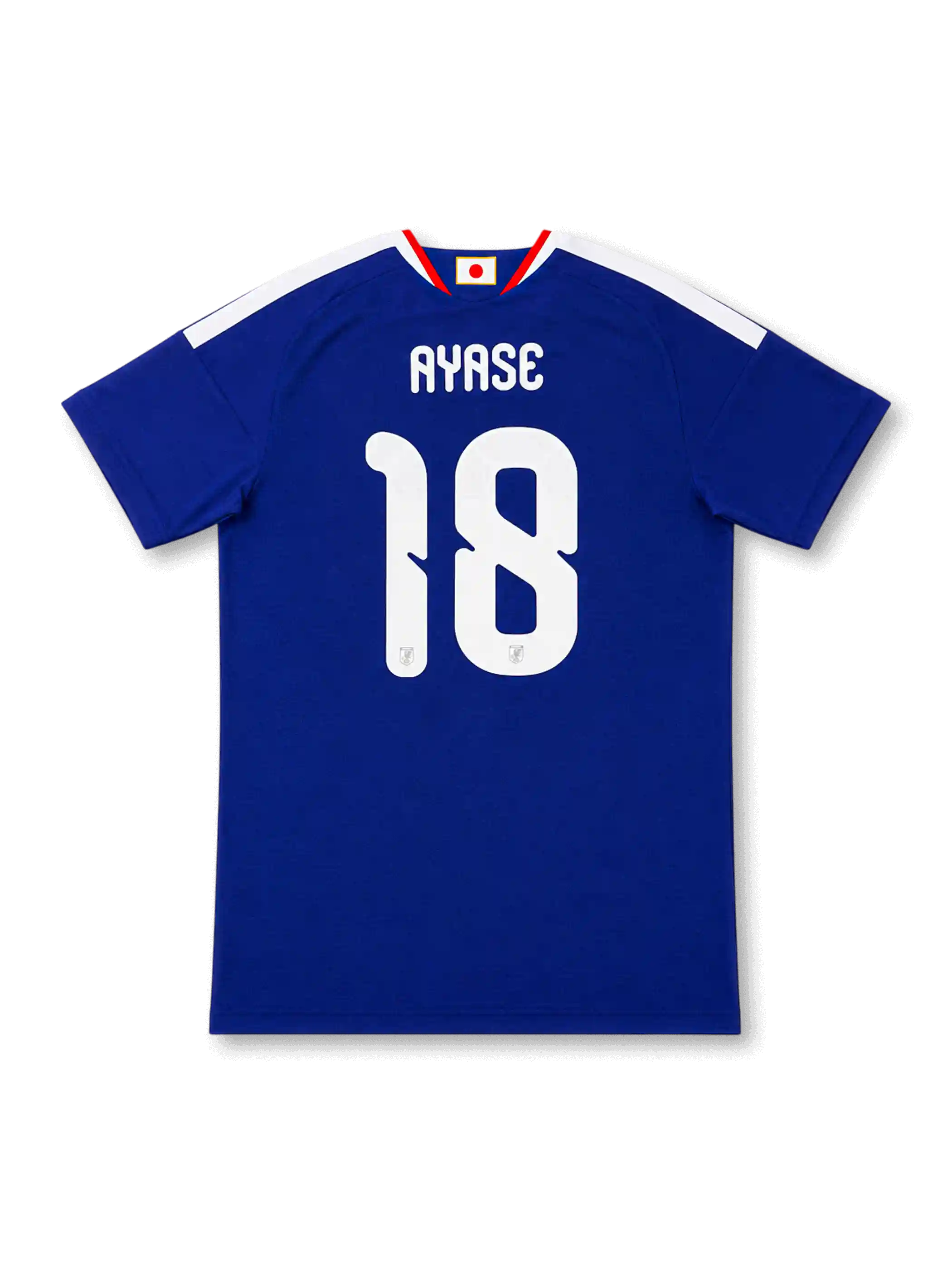 Japan 2026 home authentic blue football shirt with AYASE name and number 18