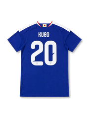Japan 2026 home blue football jersey with KUBO name and number 20