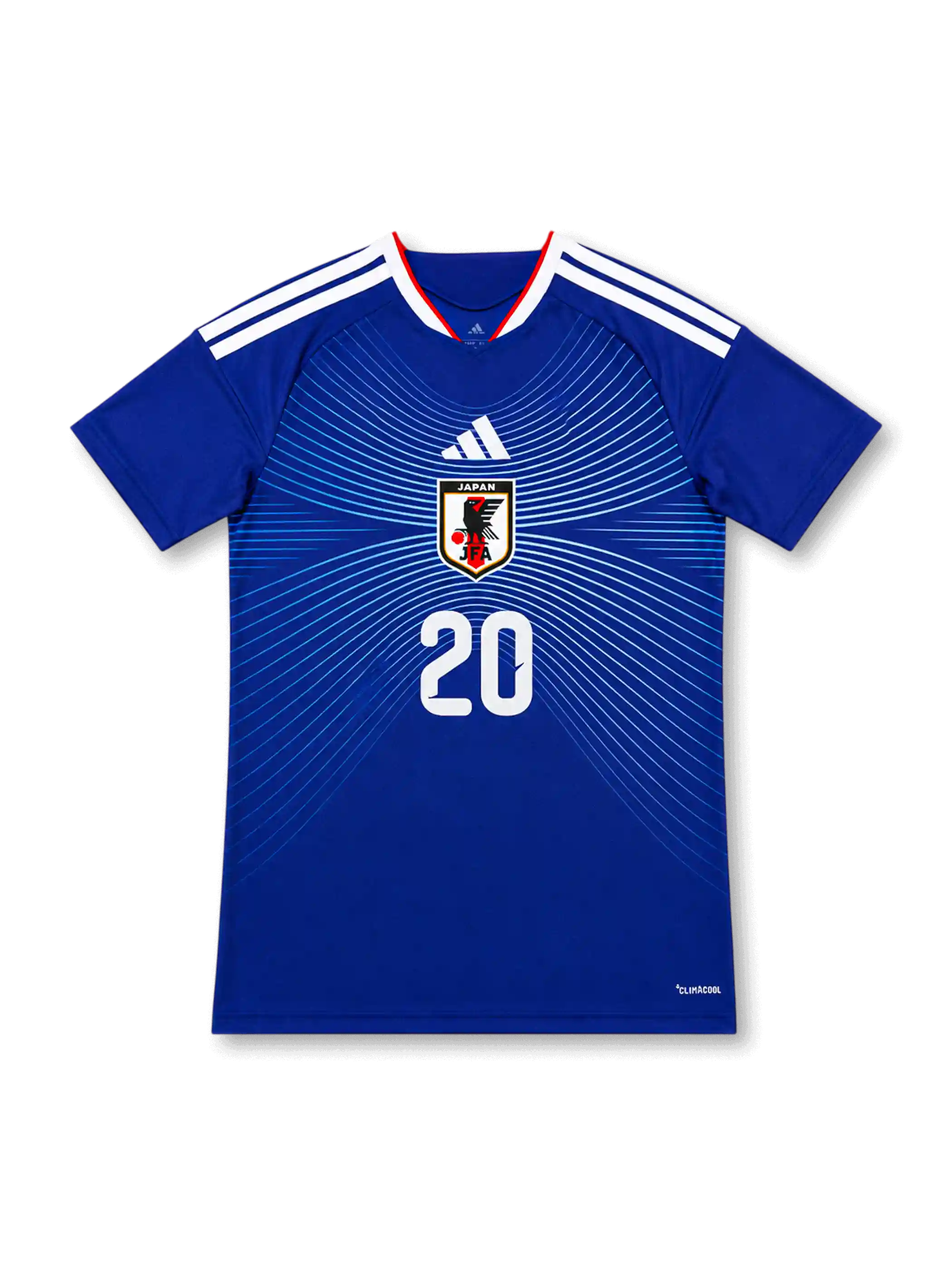 Japan 2026 home blue football jersey with KUBO name and number 20