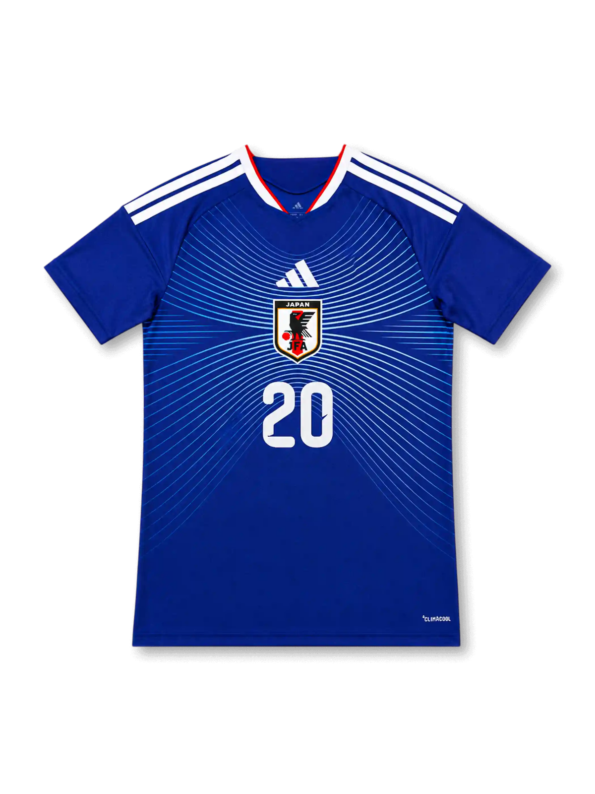 Japan 2026 home blue football jersey with KUBO name and number 20