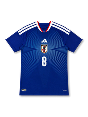 Japan 2026 home replica blue football jersey with Takefusa Kubo name and number 8