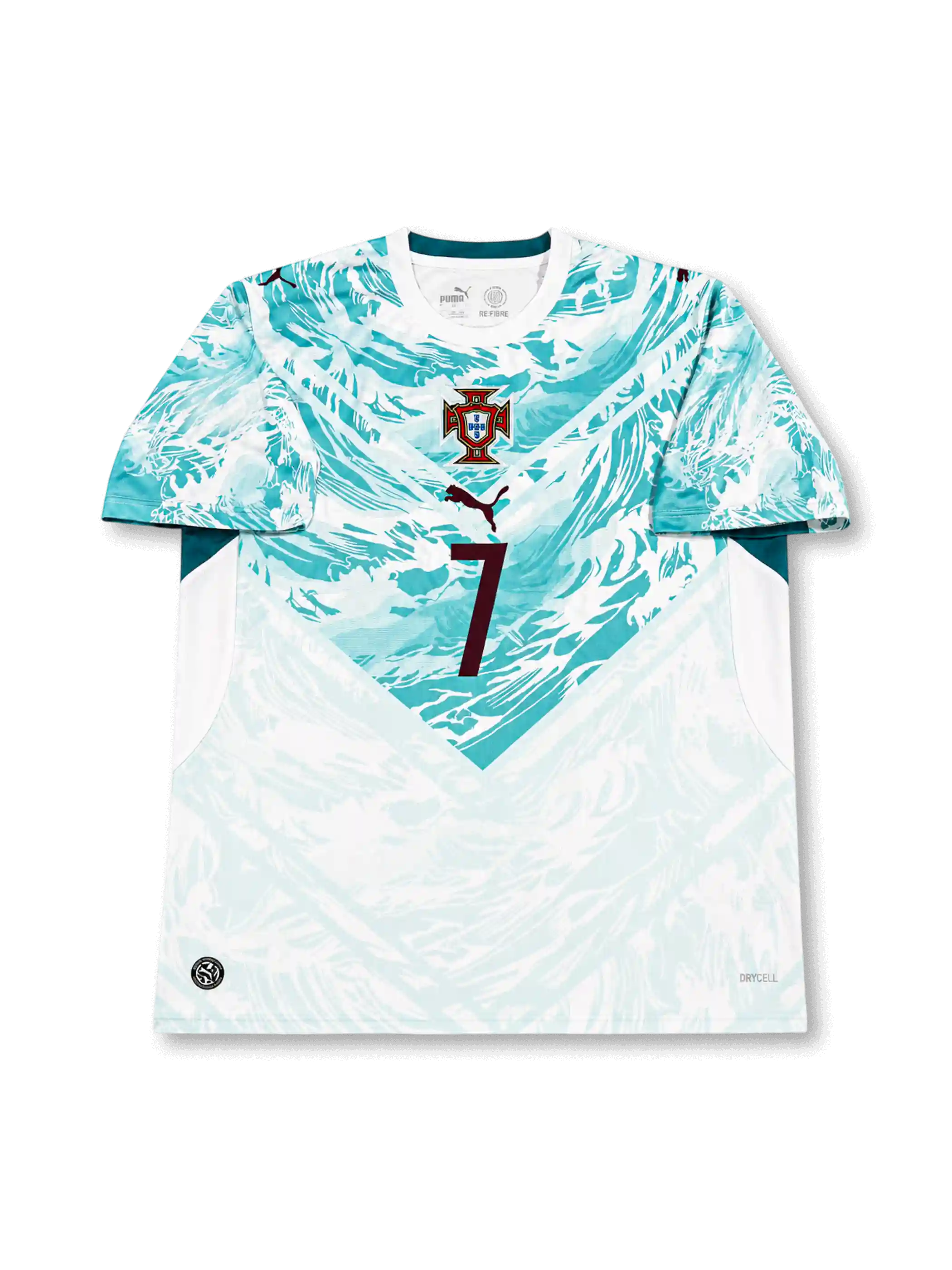 Front view of Portugal 2026 away shirt with Cristiano Ronaldo #7 chest print.
