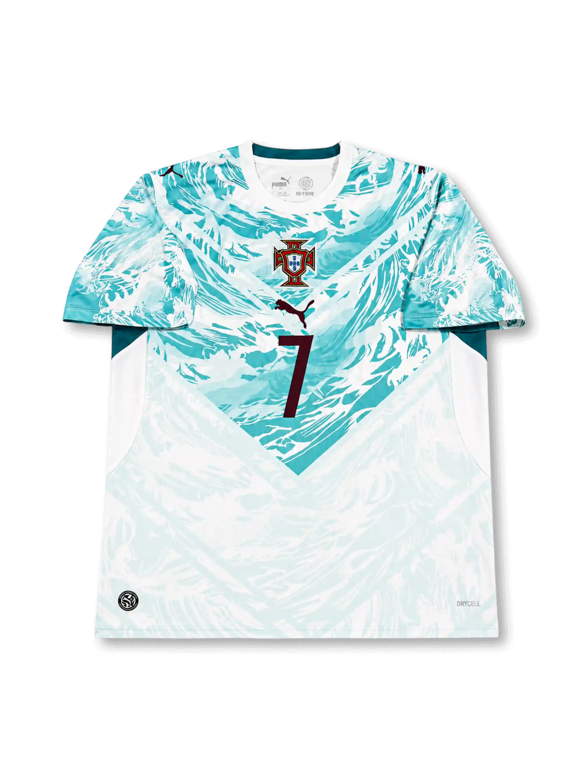 Front view of Portugal 2026 away shirt with Cristiano Ronaldo #7 chest print.