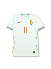 Front view of France 2026 away shirt with Michael Olise #11, FFF crest with two stars, and orange front number.