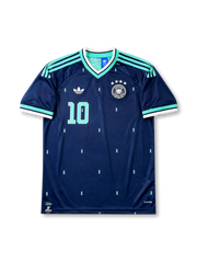 Front view of Germany 2026 away shirt with Jamal Musiala #10, DFB crest with four stars, and Trefoil logo.