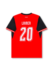 Back view of Austria 2026 home shirt with LAIMER name-set and number 20.