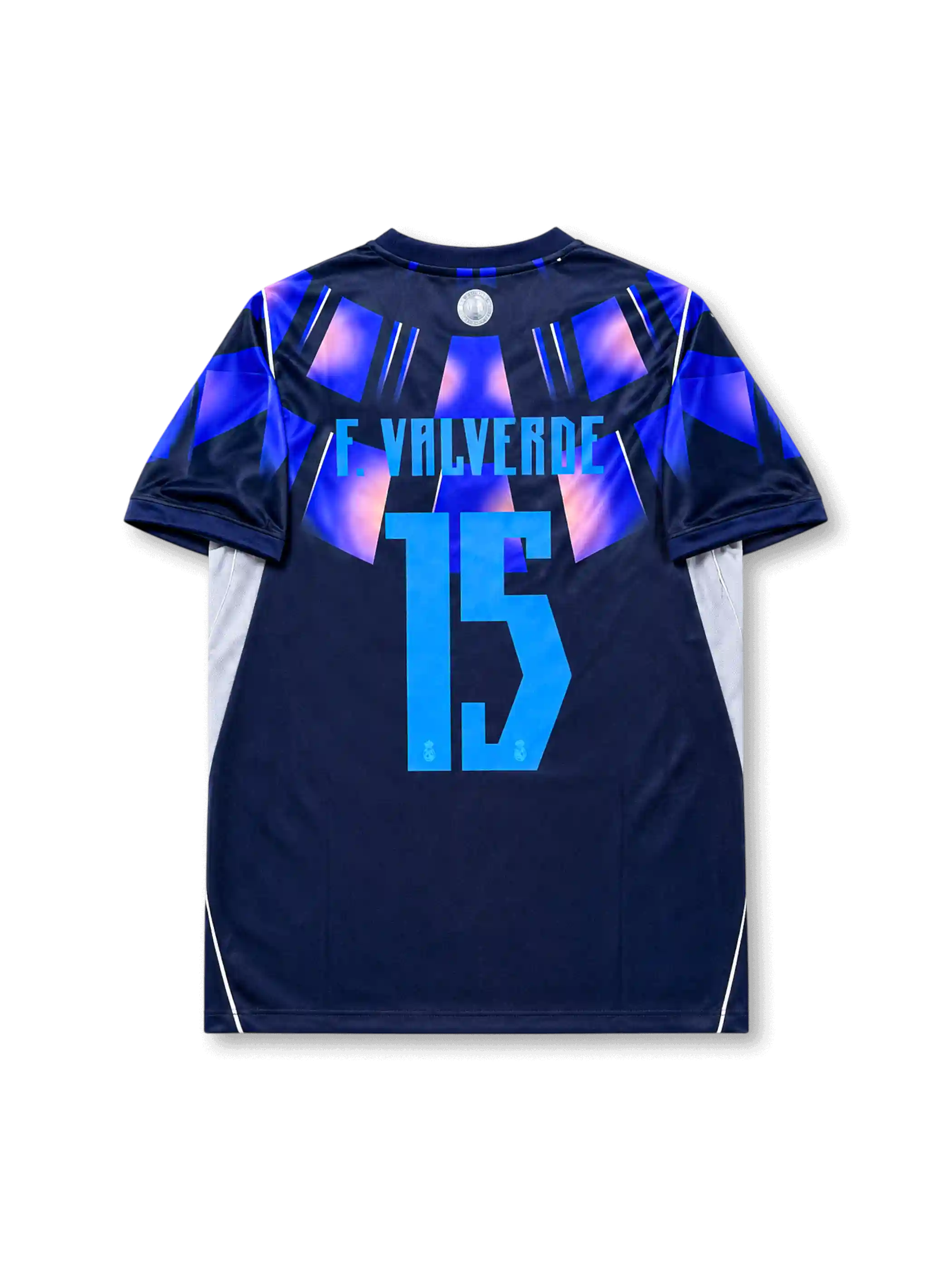Back view of Uruguay 2026 away shirt with F. VALVERDE name-set and number 15.