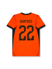 Back view of Netherlands 2026 home shirt with DUMFRIES name-set and number 22.