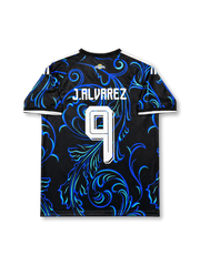 Back view of Argentina 2026 away shirt with J.ALVAREZ name-set and number 9.