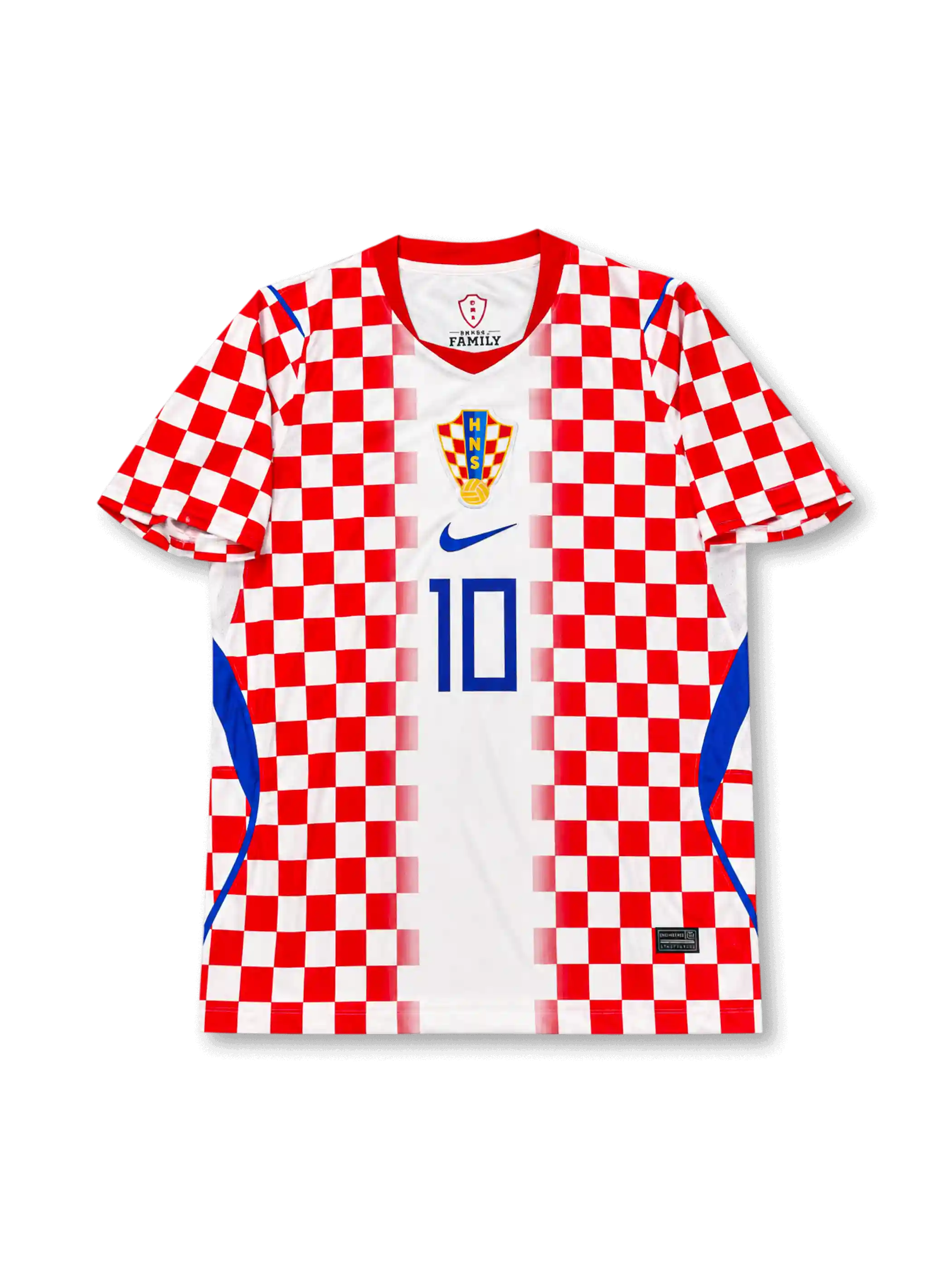 Luka Modrić Croatia 2026 World Cup home football jersey with red and white checkered design, blue number 10 on the front, and Modrić name and number 10 on the back.