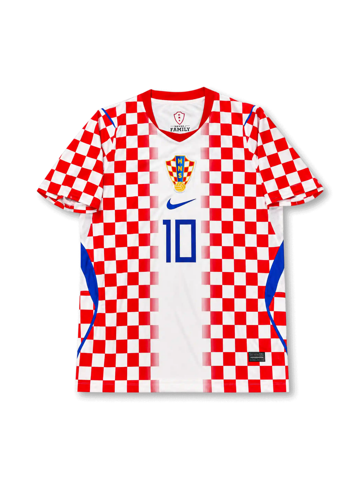Luka Modrić Croatia 2026 World Cup home football jersey with red and white checkered design, blue number 10 on the front, and Modrić name and number 10 on the back.