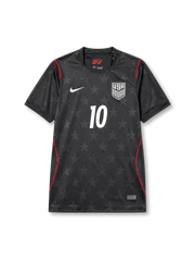 USA 2026 World Cup special black Authentic shirt with PULISIC #10, tonal star pattern, white federation crest, red piping, and matching front and back player print.