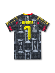 Japan commemorative black football jersey with MITOMA name, number 7 and samurai-inspired Japanese graphics