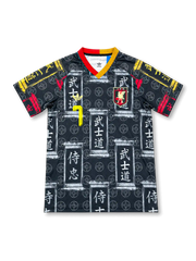 Japan commemorative black football jersey with MITOMA name, number 7 and samurai-inspired Japanese graphics