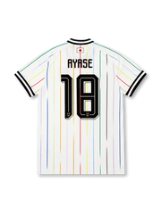 Japan 2026 away replica football jersey in white with Ayase Ueda name and number 18