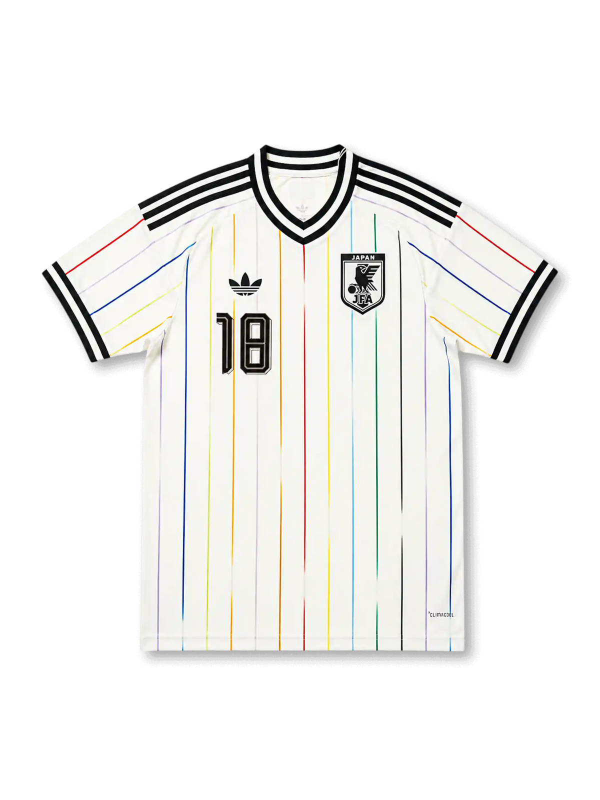 Japan 2026 away replica football jersey in white with Ayase Ueda name and number 18