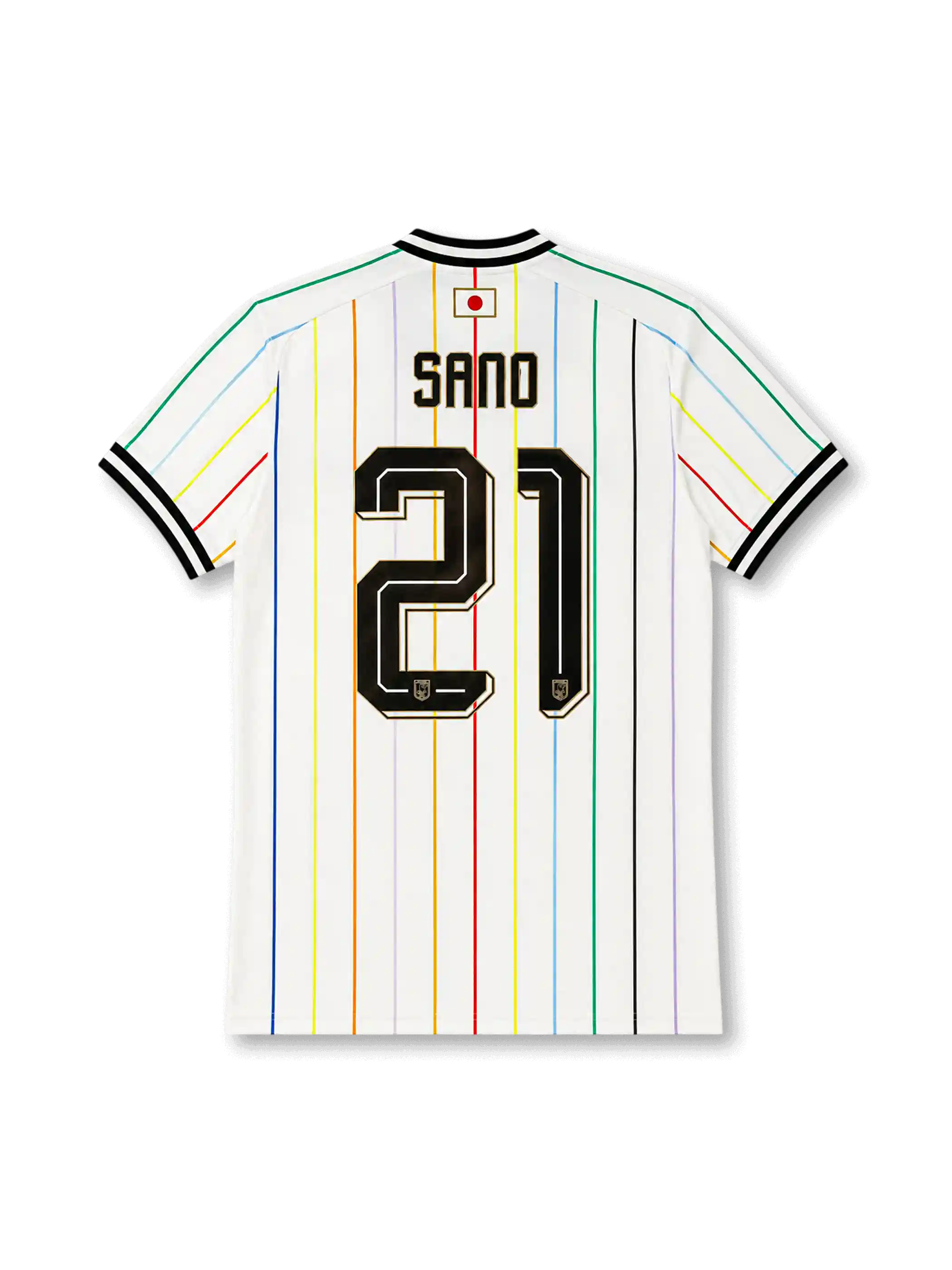 Japan 2026 away replica football jersey in white with Kaishu Sano name and number 21