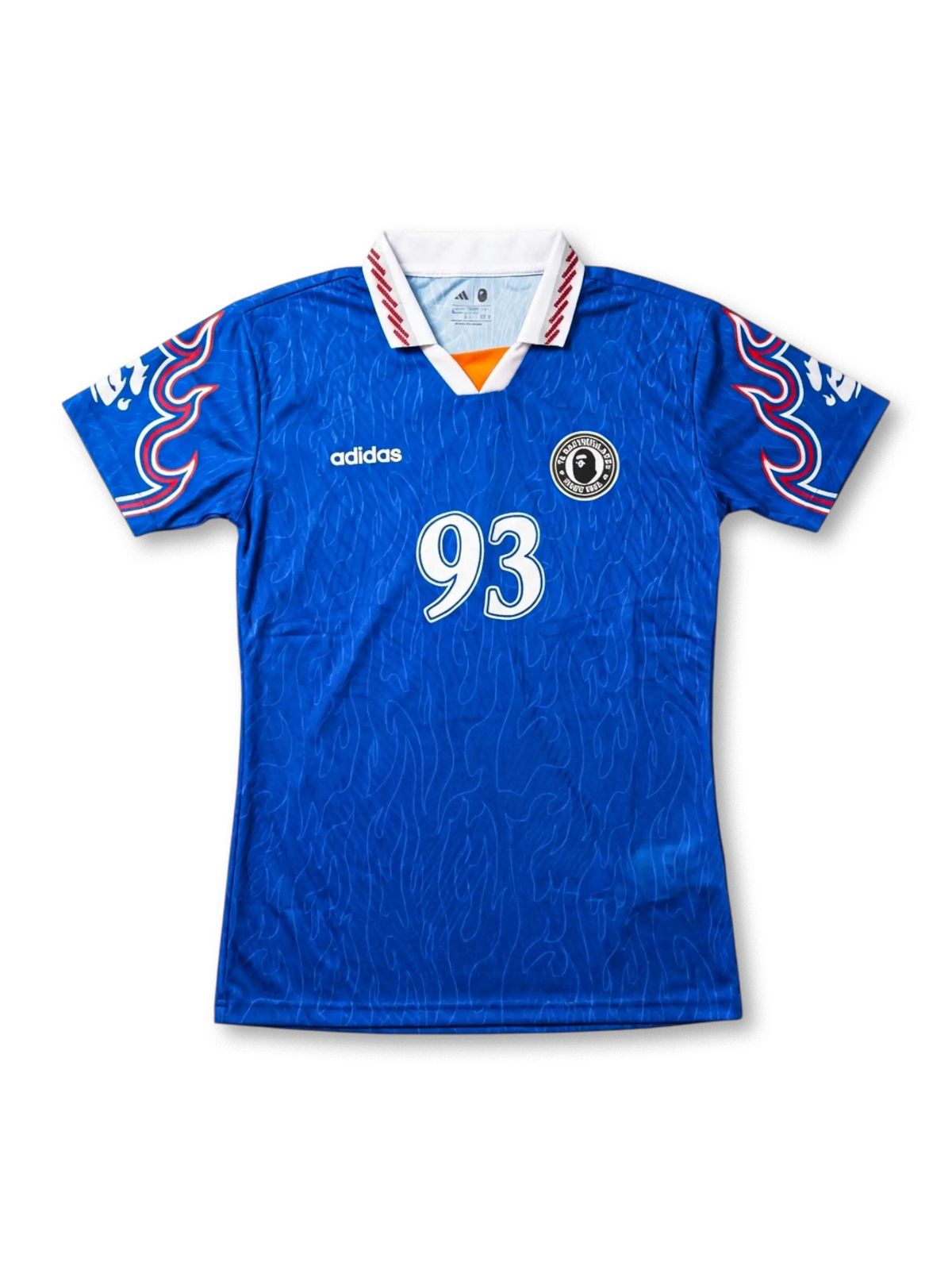 adidas × BAPE Football Jersey "93" — Royal Blue, Authentic