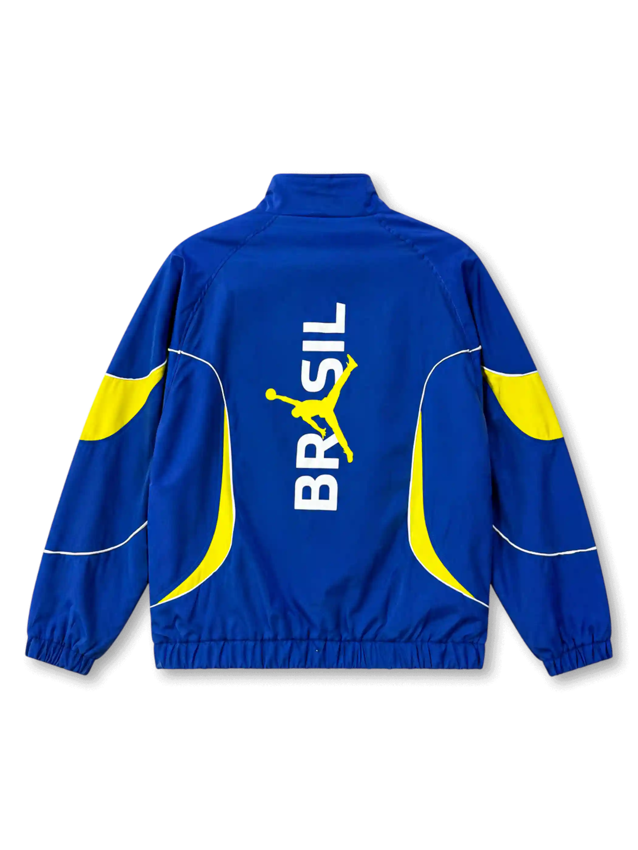 Brazil x Jordan anthem track jacket back with large BRASIL Jumpman wordmark graphic