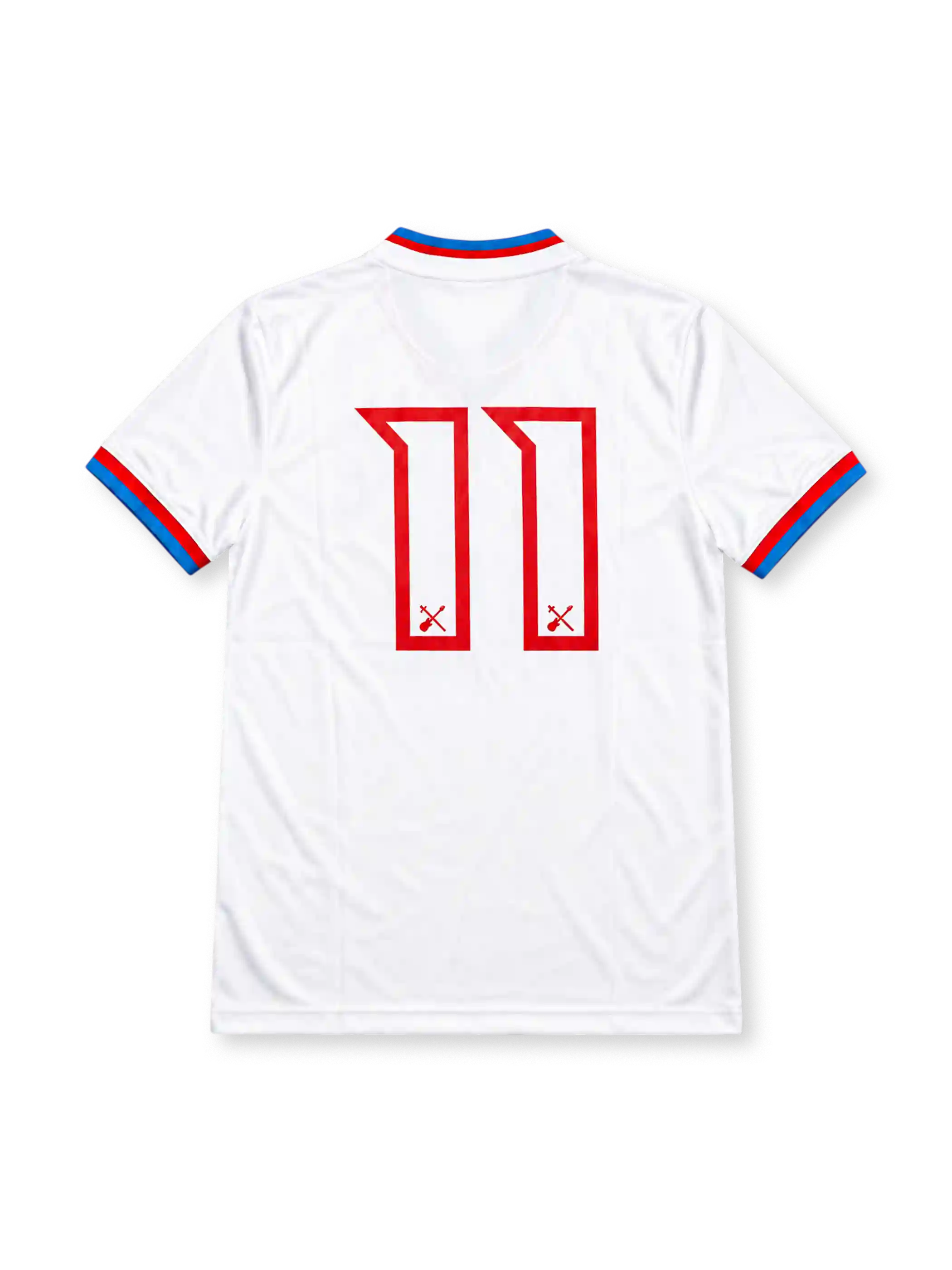 West Ham United x Iron Maiden Special Edition Shirt #11, music-inspired soccer jersey combining West Ham United club identity with Iron Maiden graphics and distinctive rock-themed design details.