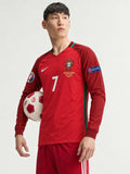 Portugal 2016 Euro Final Home Long Sleeve Shirt #7 Ronaldo