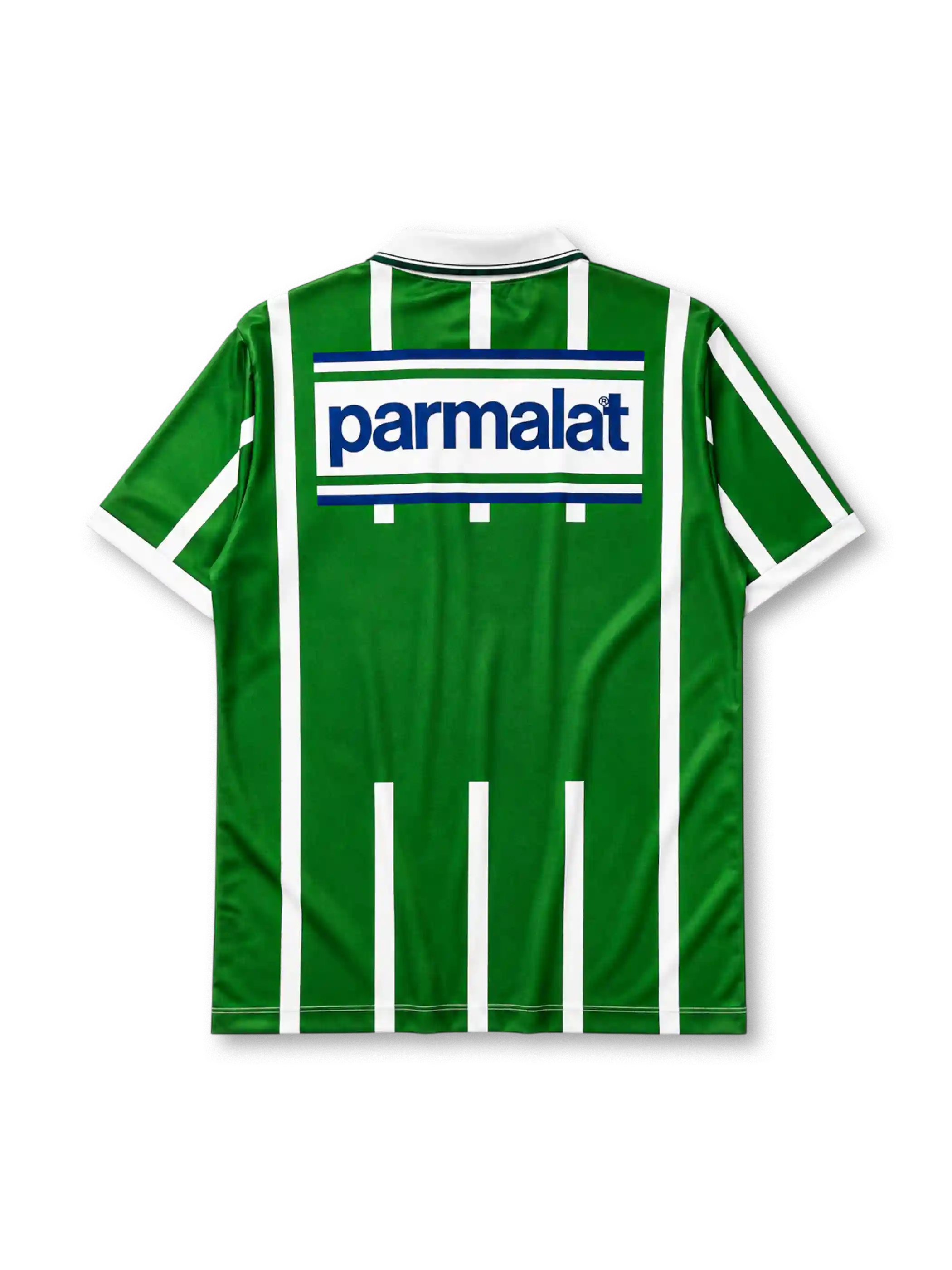 Palmeiras 1992 home jersey with green and white vertical stripes and Parmalat sponsor branding