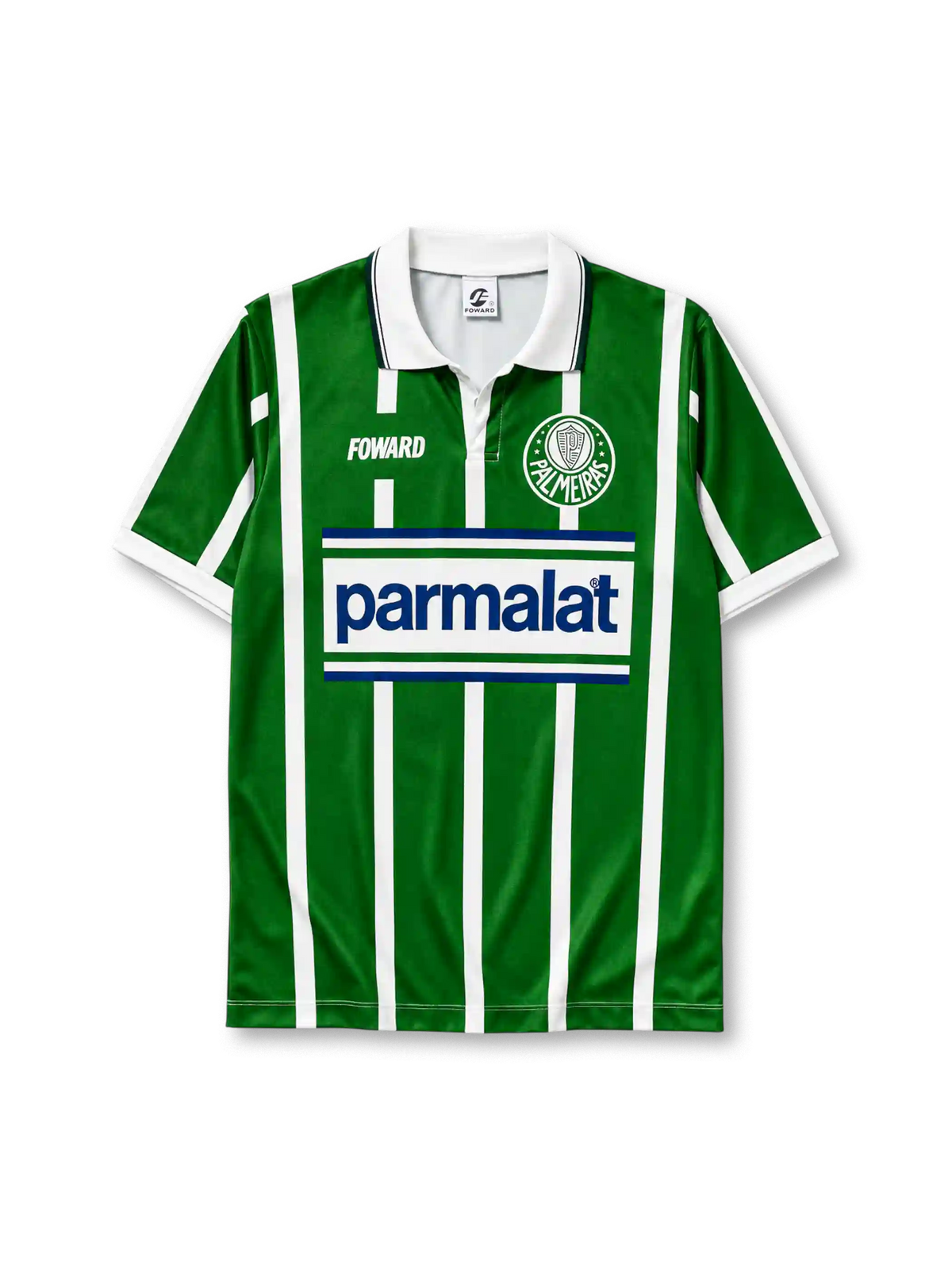 Palmeiras 1992 home jersey with green and white vertical stripes and Parmalat sponsor branding