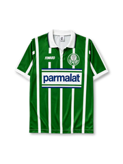 Palmeiras 1992 home jersey with green and white vertical stripes and Parmalat sponsor branding