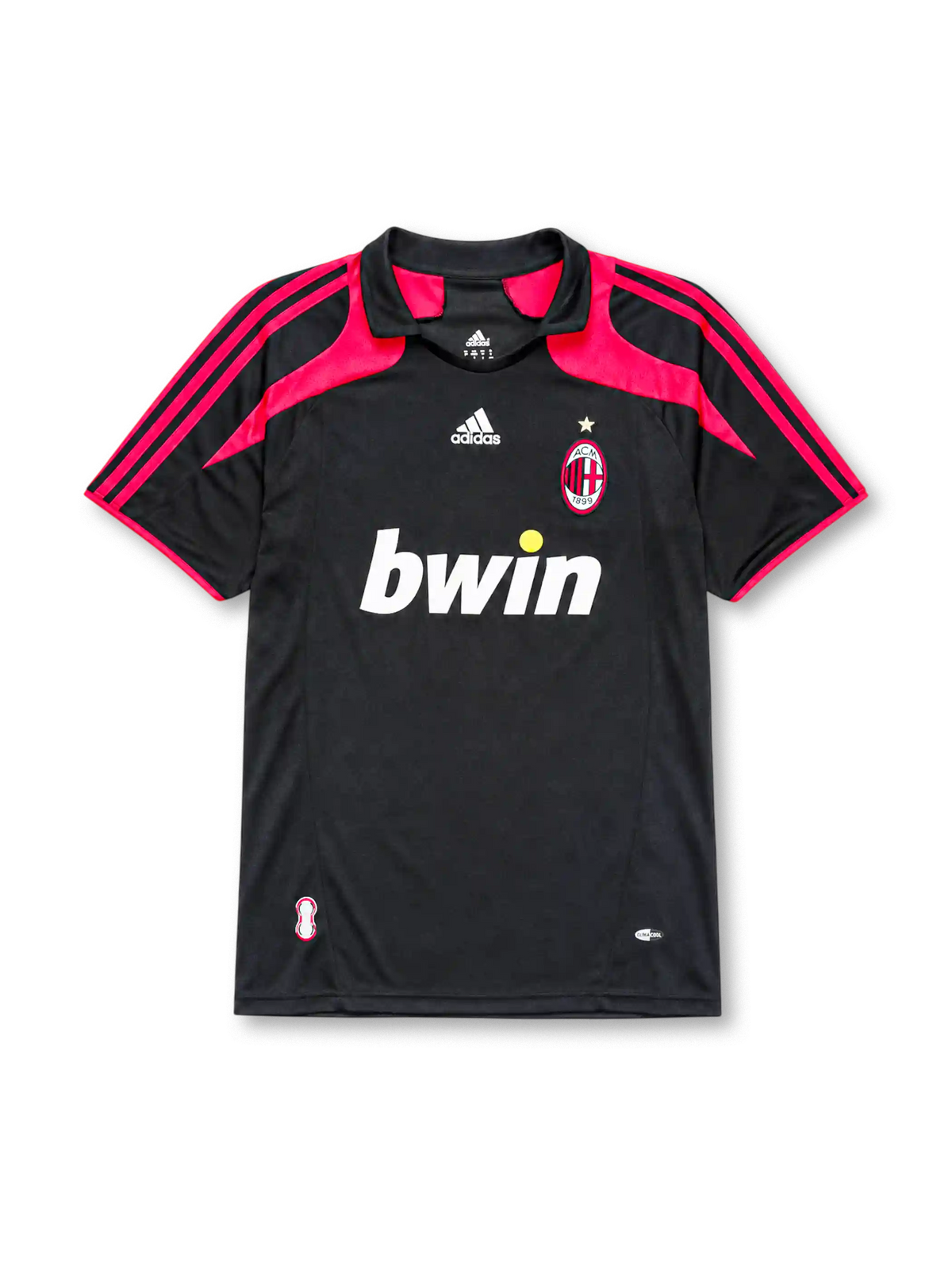 AC Milan 2007/08 third jersey in black with pink trim and bwin sponsor branding