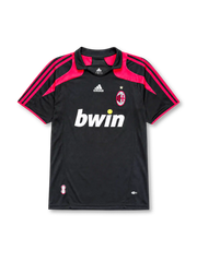 AC Milan 2007/08 third jersey in black with pink trim and bwin sponsor branding