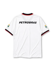 Flamengo 2001 away jersey in white with black and red chest band and Lubrax sponsor branding