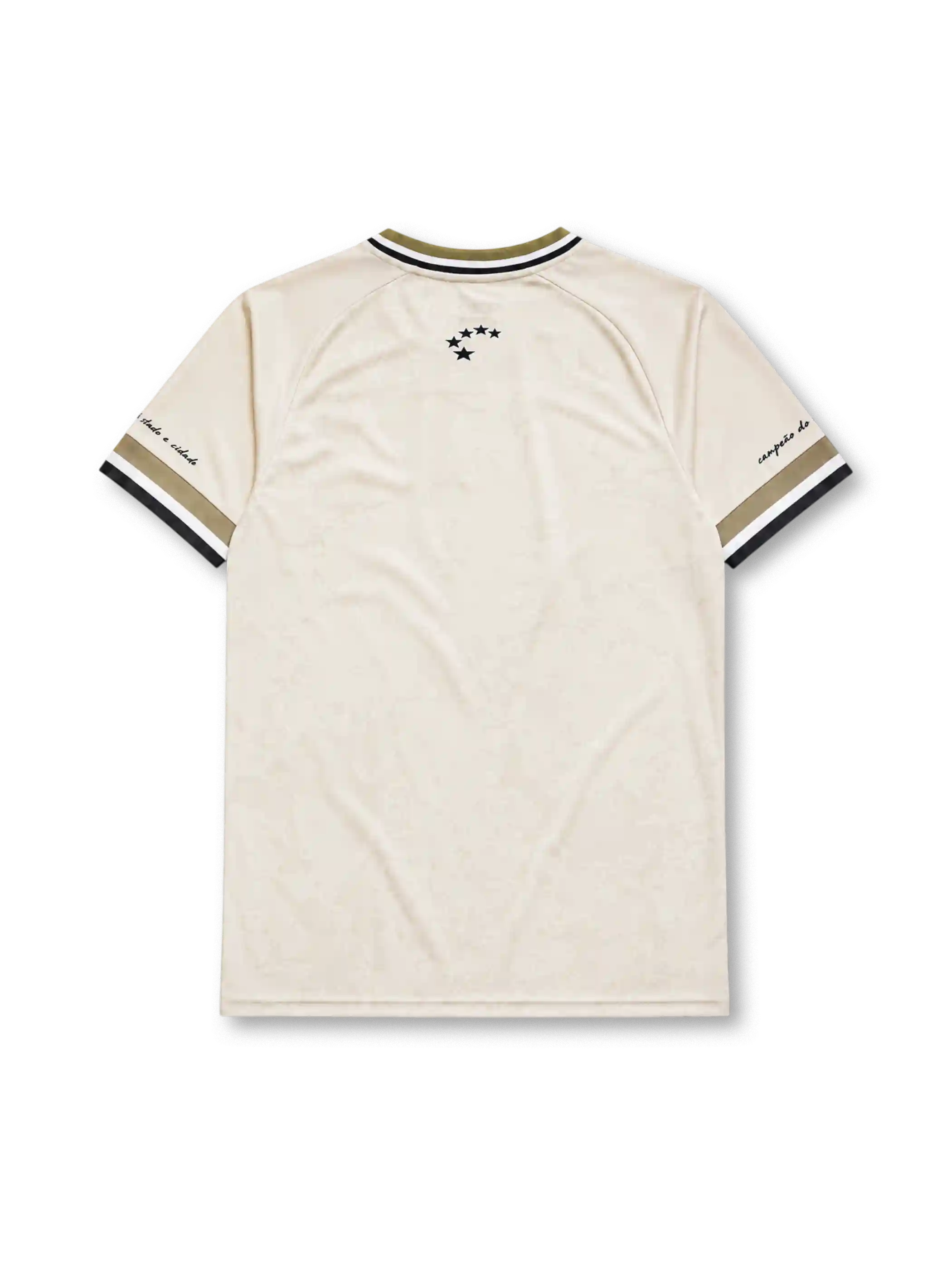 Ceara SC 2022/23 third jersey in textured cream with olive and black trim and club shield crest