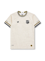 Ceara SC 2022/23 third jersey in textured cream with olive and black trim and club shield crest