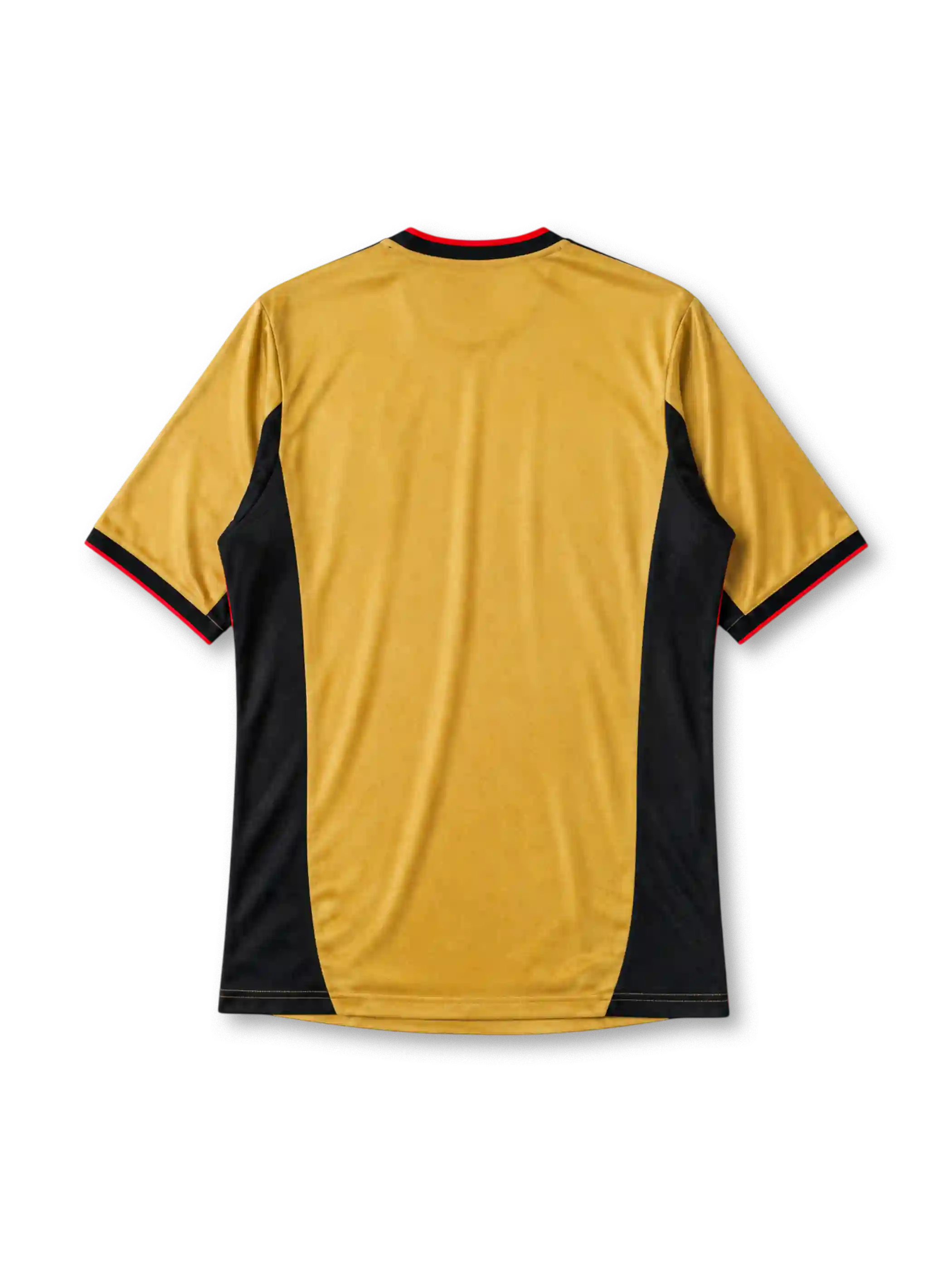AC Milan 2013/14 third jersey in gold and black with chest pocket and Fly Emirates sponsor branding