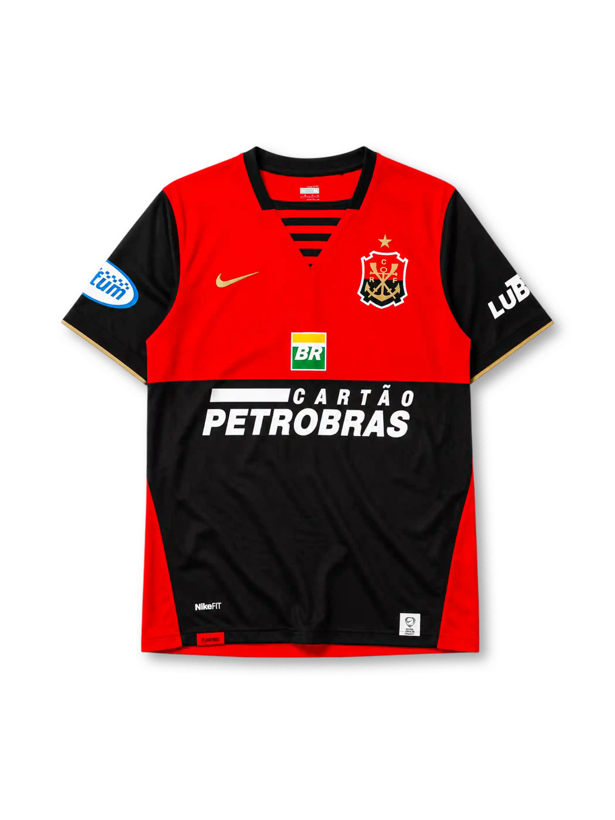 Flamengo 2007/08 home jersey in red and black with Cartão Petrobras sponsor branding