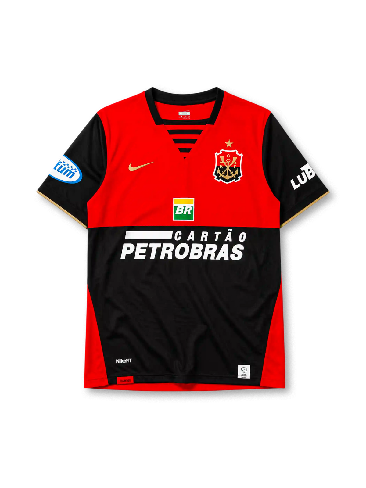 Flamengo 2007/08 home jersey in red and black with Cartão Petrobras sponsor branding