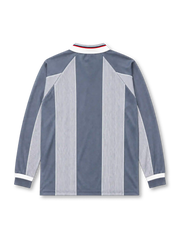 England 1996 away long sleeve jersey with grey vertical panels and Three Lions crest