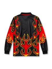 Japan 1998 World Cup goalkeeper jersey with bold red and yellow flame print on black