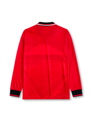 Manchester United 1994/96 home long sleeve jersey in red with Sharp sponsor branding