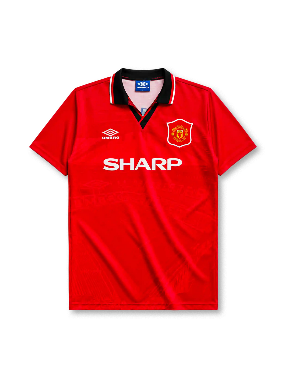 Manchester United 1994/96 home jersey in red with Sharp sponsor branding