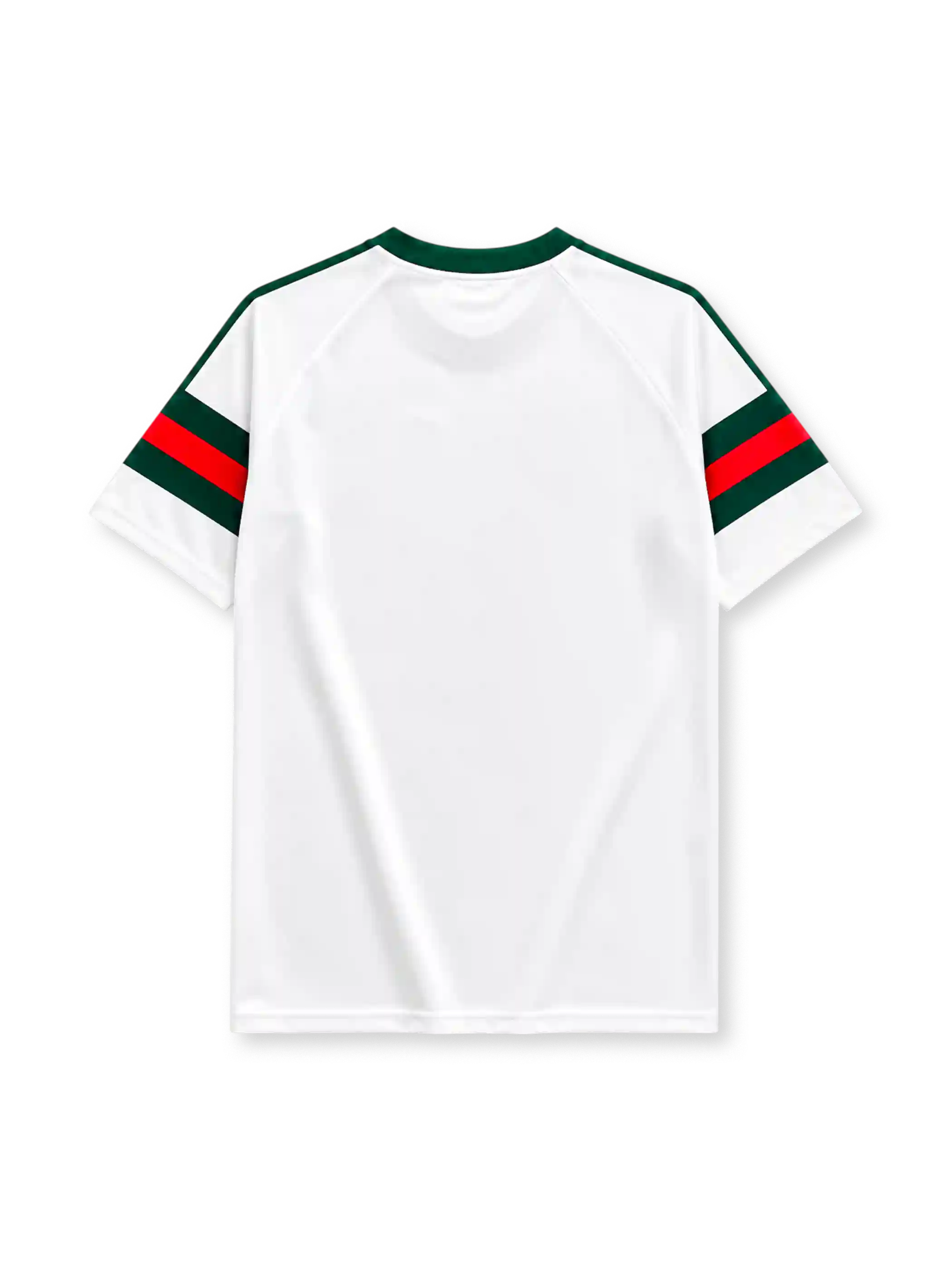 Cork City FC 1988/89 home jersey in white with green and red chevron design and Guinness branding