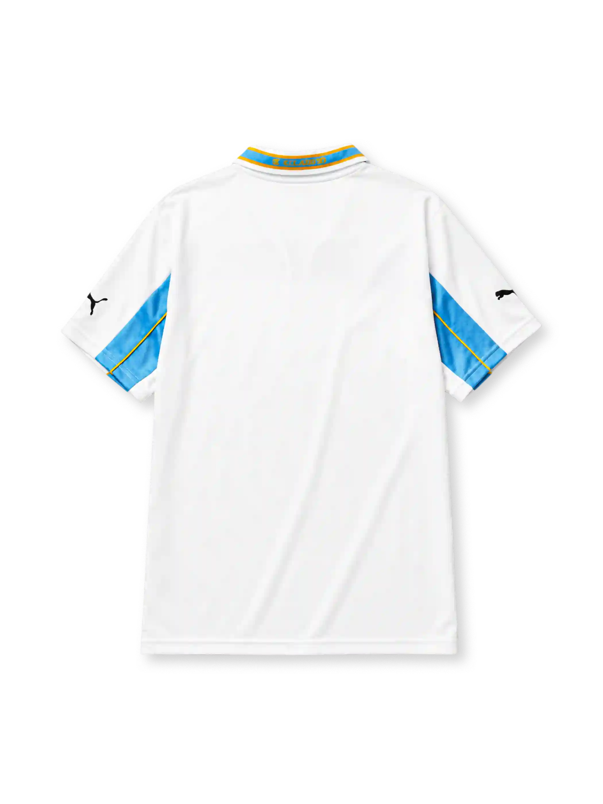 Lazio 1999/2000 away jersey in white with sky blue panels and centenary crest