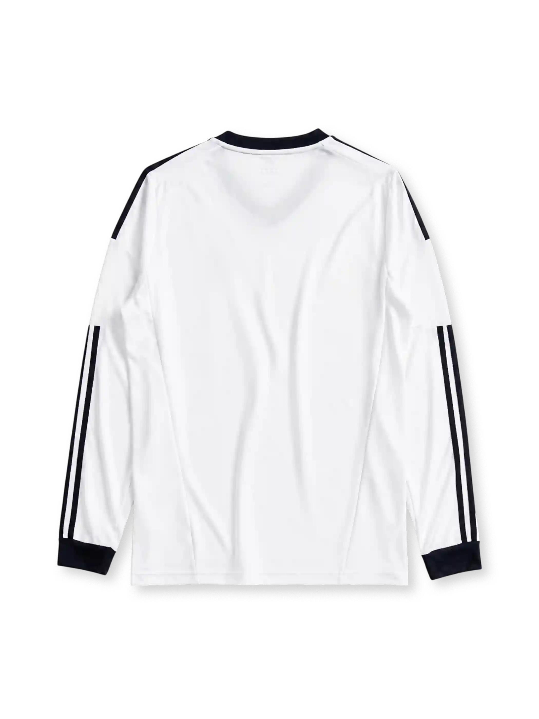 Real Madrid 2012/13 home long sleeve jersey in white with navy adidas stripes and bwin sponsor branding