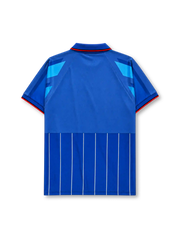 AC Milan 1995/96 third jersey in blue with geometric diamond pattern and Opel sponsor branding