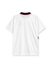 England 1994/95 home jersey in white with black collar trim and Three Lions crest