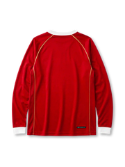 Manchester United 2006/07 home long sleeve jersey in red with gold piping and AIG sponsor branding