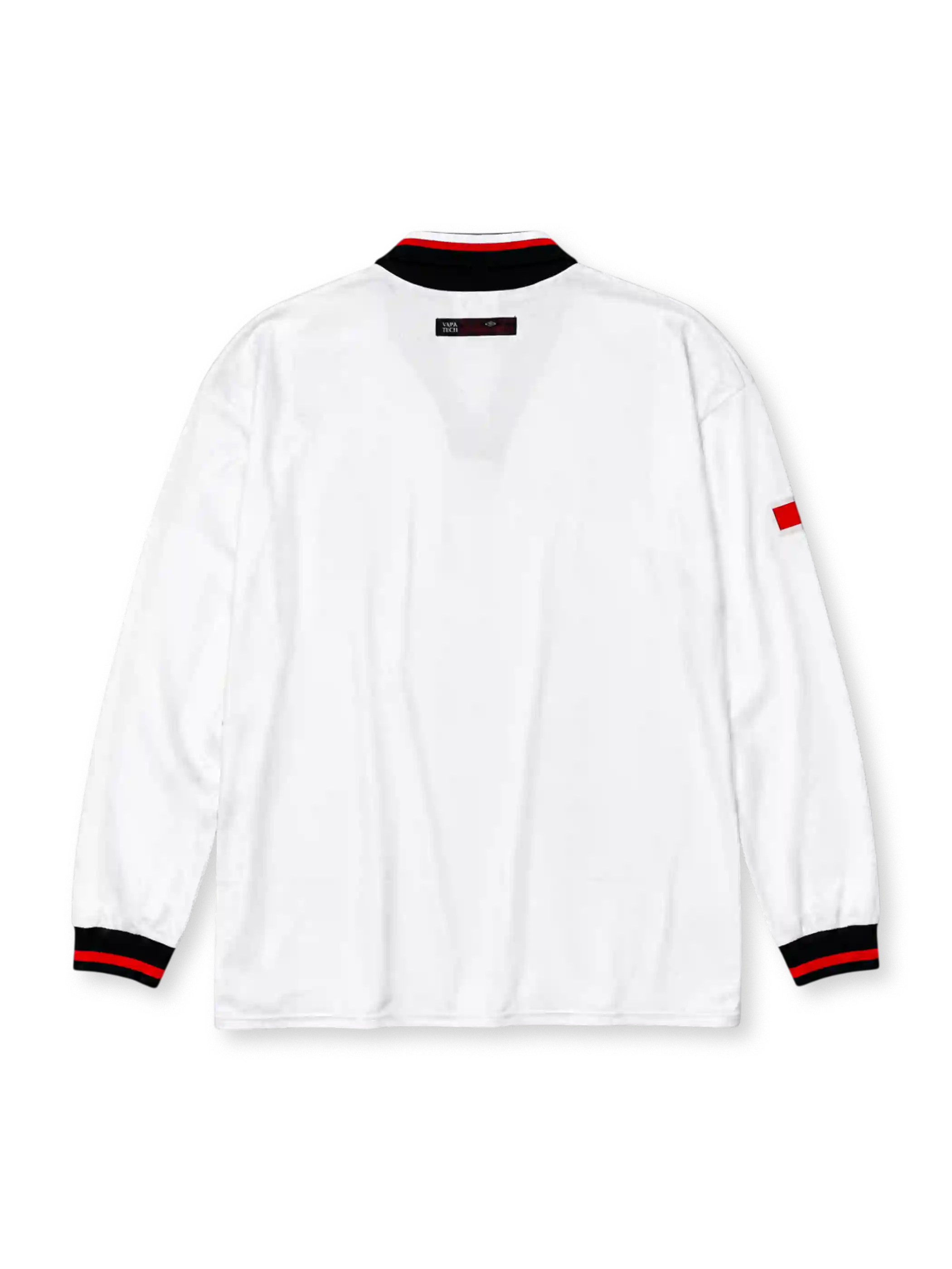 Manchester United 1998/99 away long sleeve jersey in white with black waist stripe and Sharp Viewcam branding