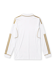 Real Madrid 2011/12 home long sleeve jersey in white with gold adidas stripes and bwin sponsor branding