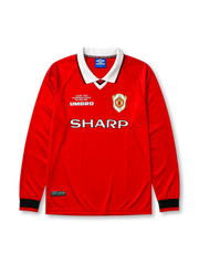 Manchester United 1999/2000 home long sleeve jersey with Camp Nou 1999 commemorative print