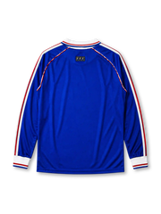 France 1998 World Cup Final home long sleeve jersey with Brésil France 12-07-98 commemorative print